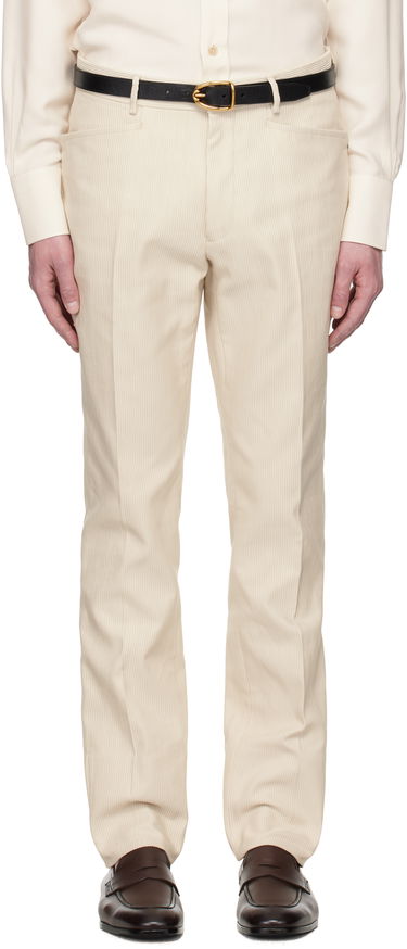 Панталони Tom Ford TOM FORD Summer Cord Dyllan Trousers Бежово | PLPW01-CGS70, 0