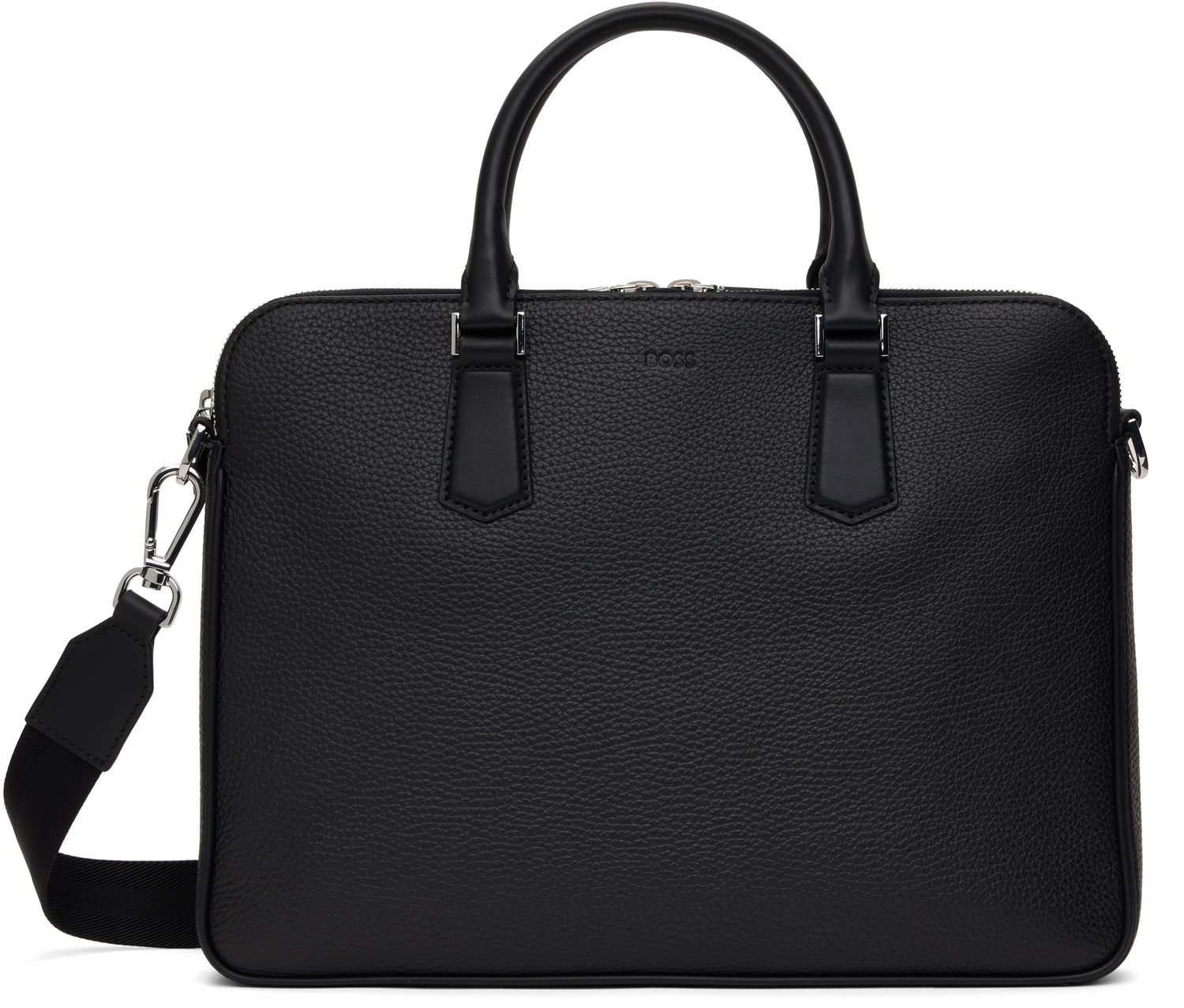 Дамска чанта BOSS BOSS Leather Briefcase Черно | 50529302, 0