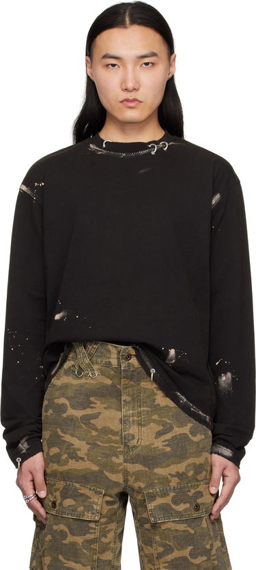 Суитчър We11done We11done Pierced Long Sleeve T-Shirt Черно | WD-TT0-25-771-U-BK, 0