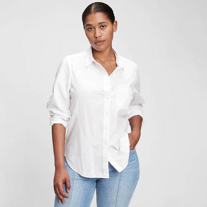 Риза GAP Shirt Perfect Shirt Optic White XXS Бяло | 704271-01