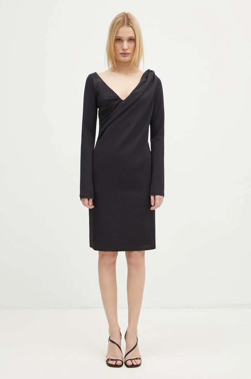 Pокля JW Anderson JW Anderson Shoulder Drape V-Neck Mini Dress Черно | DR0446.PG1573.999, 0