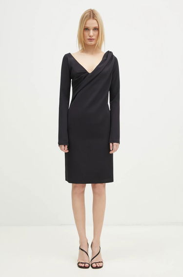 Pокля JW Anderson JW Anderson Shoulder Drape V-Neck Mini Dress Черно | DR0446.PG1573.999, 0