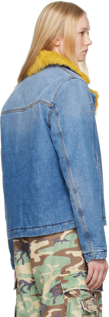 Палта ERL ERL Venice Faux-Fur Trim Denim Jacket Синьо | ERL10J002, 2