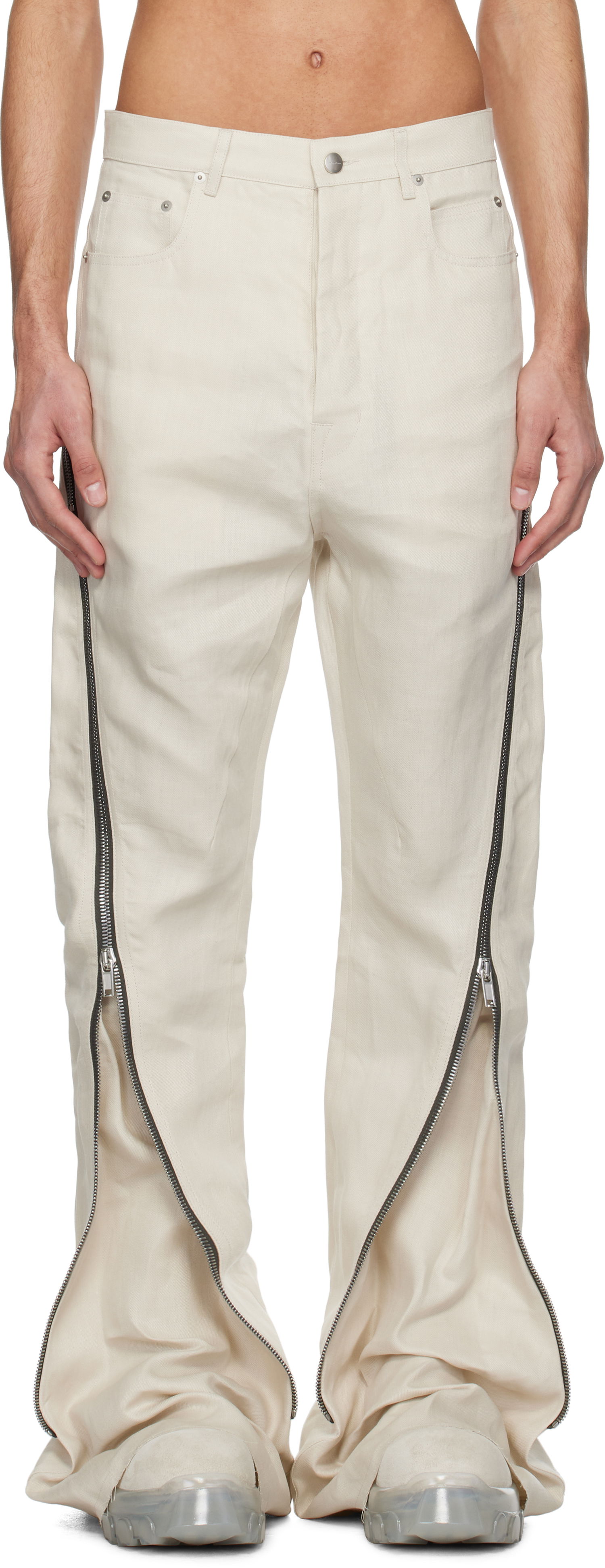 Дънки Rick Owens Rick Owens Hollywood Bolan Banana Jeans Бяло | RU01E5343 TWL, 0