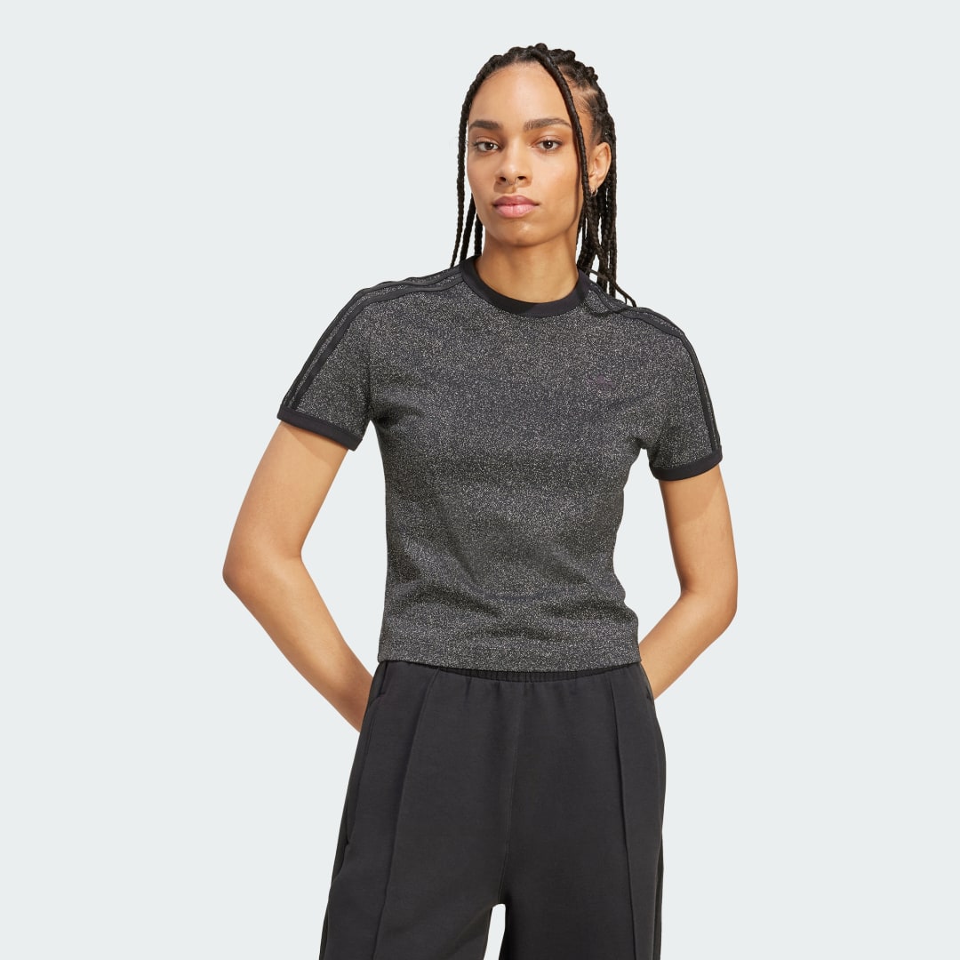 Тениска adidas Performance Adicolor Glitter Cali Tee Сиво | JV9655, 0