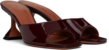 Аксесоари Amina Muaddi Amina Muaddi Lupita 70 Heeled Patent Leather Sandals Бургунди | LUPITA SLIPPER 70 PATENT, 3