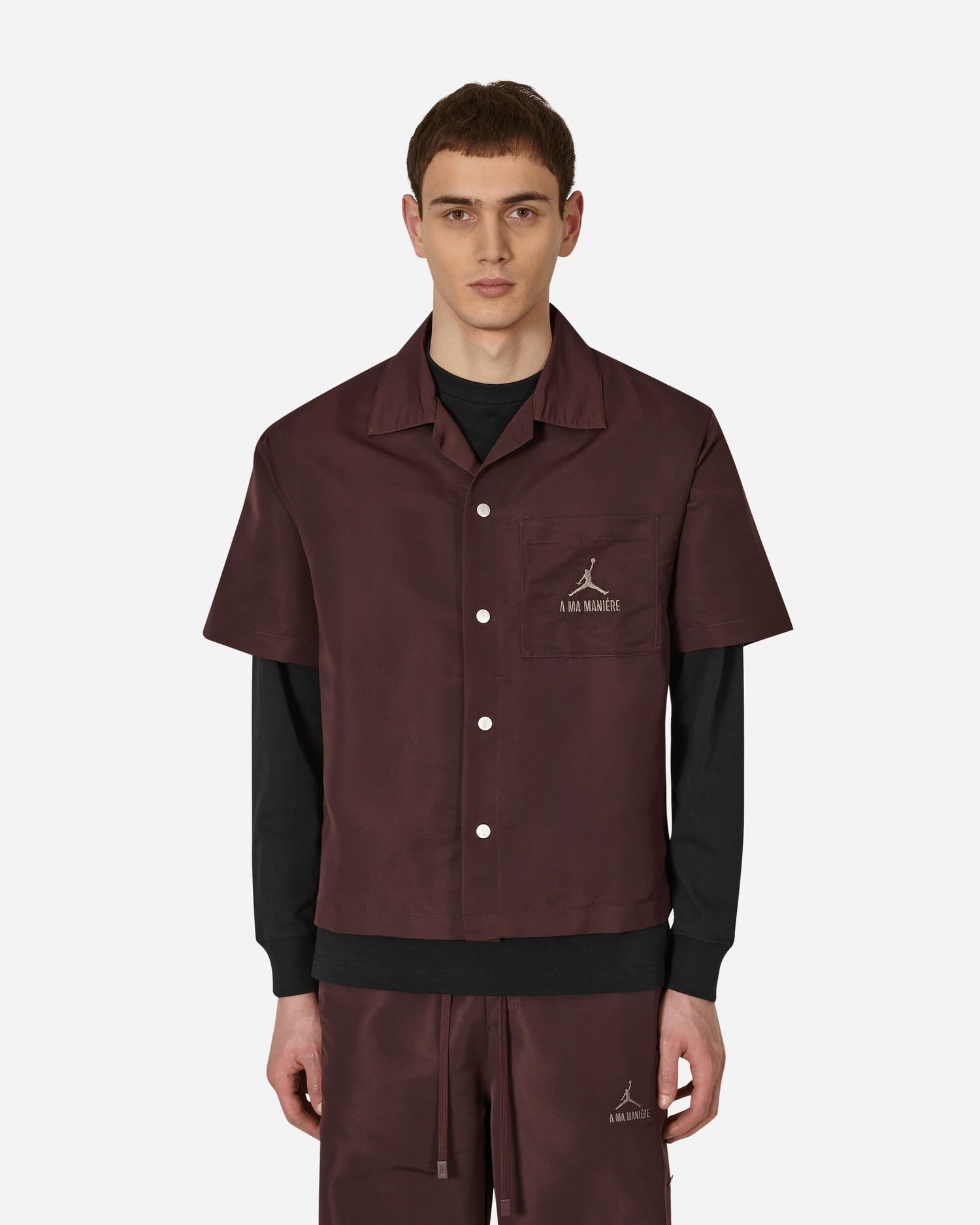 Риза Jordan A Ma Maniére x Brand Shooting Shirt Кафяво | DV7460-263, 1