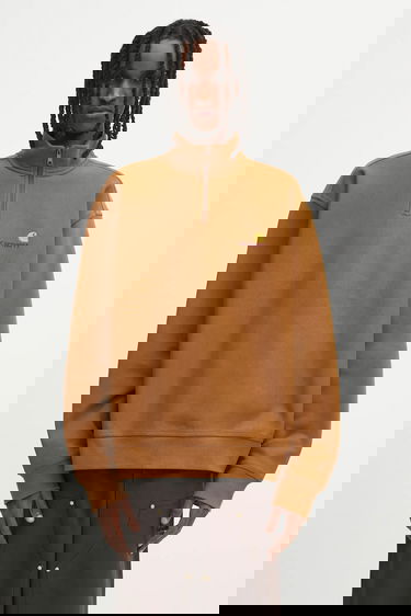 Суитчър Carhartt WIP Half Zip American Script Sweatshirt Кафяво | I027014.HZXX, 0