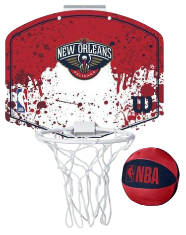 Спортна екипировка Wilson Tennis New Orleans Pelicans NBA Team Mini Hoop Червено | wtb1302no, 0