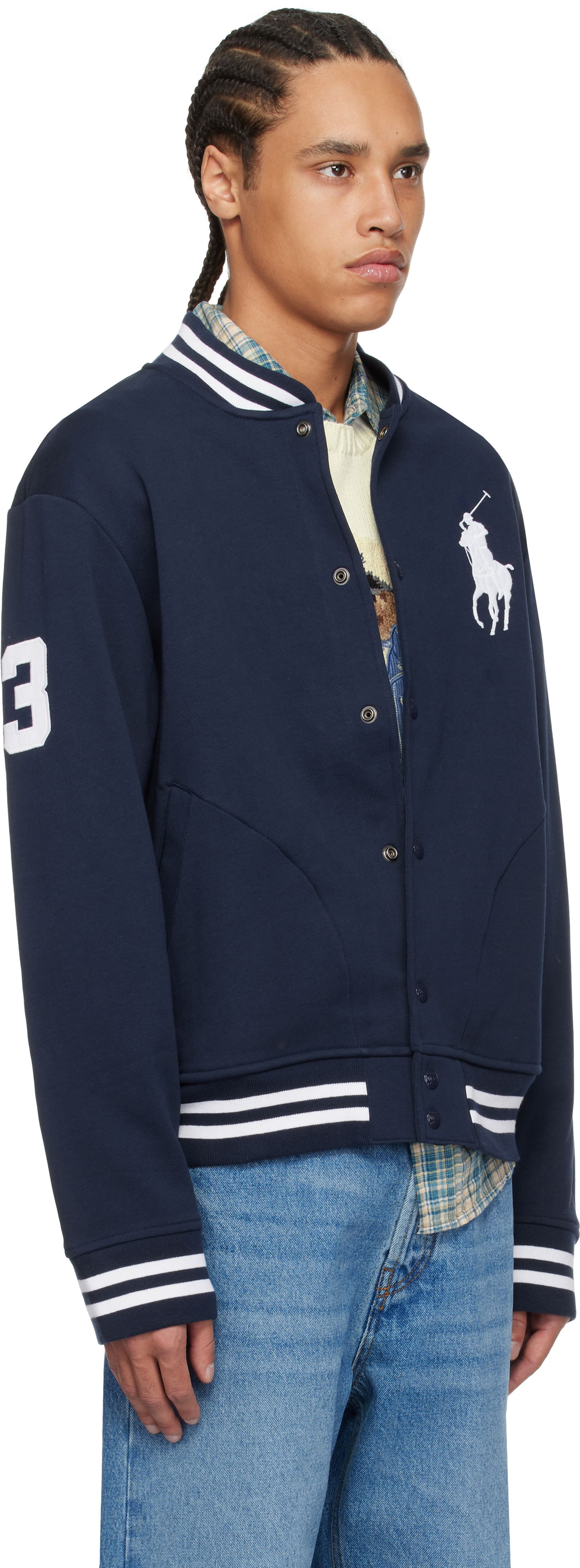 Яке бомбър Polo by Ralph Lauren Ralph Lauren Big Pony Fleece Baseball Bomber Jacket Тъмно синьо | 710964456002, 1