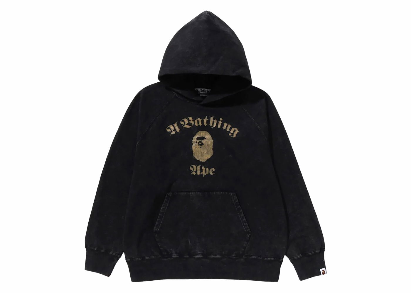 Суитчър BAPE BAPE A Bathing Ape Overdye Pullover Relaxed Fit Hoodie Black Черно | 1K30-114-010, 0