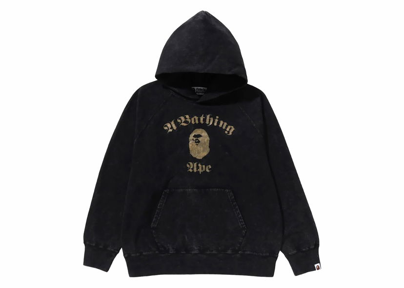 Суитчър BAPE BAPE A Bathing Ape Overdye Pullover Relaxed Fit Hoodie Black Черно | 1K30-114-010