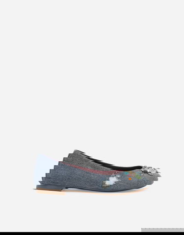 Кецове и обувки Dolce & Gabbana Dolce & Gabbana Patchwork Denim Embellished Ballet Flats (24-38) Синьо | D10510AR1428C609, 0