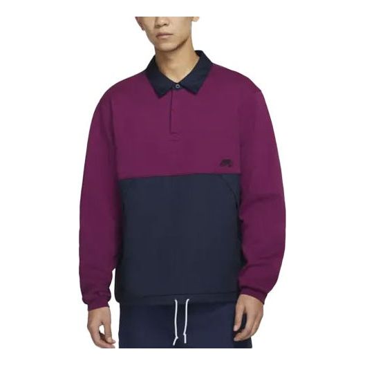 Поло тениска Nike Colorblock Fleece Polo Лилаво | DJ6082-610