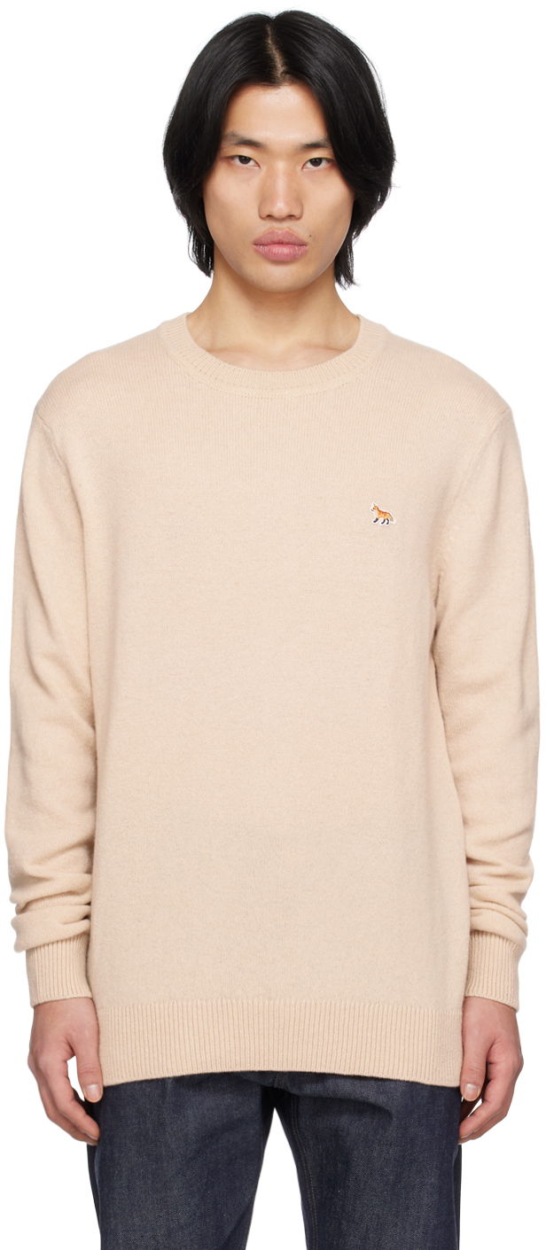 Пуловер MAISON KITSUNÉ Baby Fox Embroidered Sweater Бежово | HM00502KT1006, 0