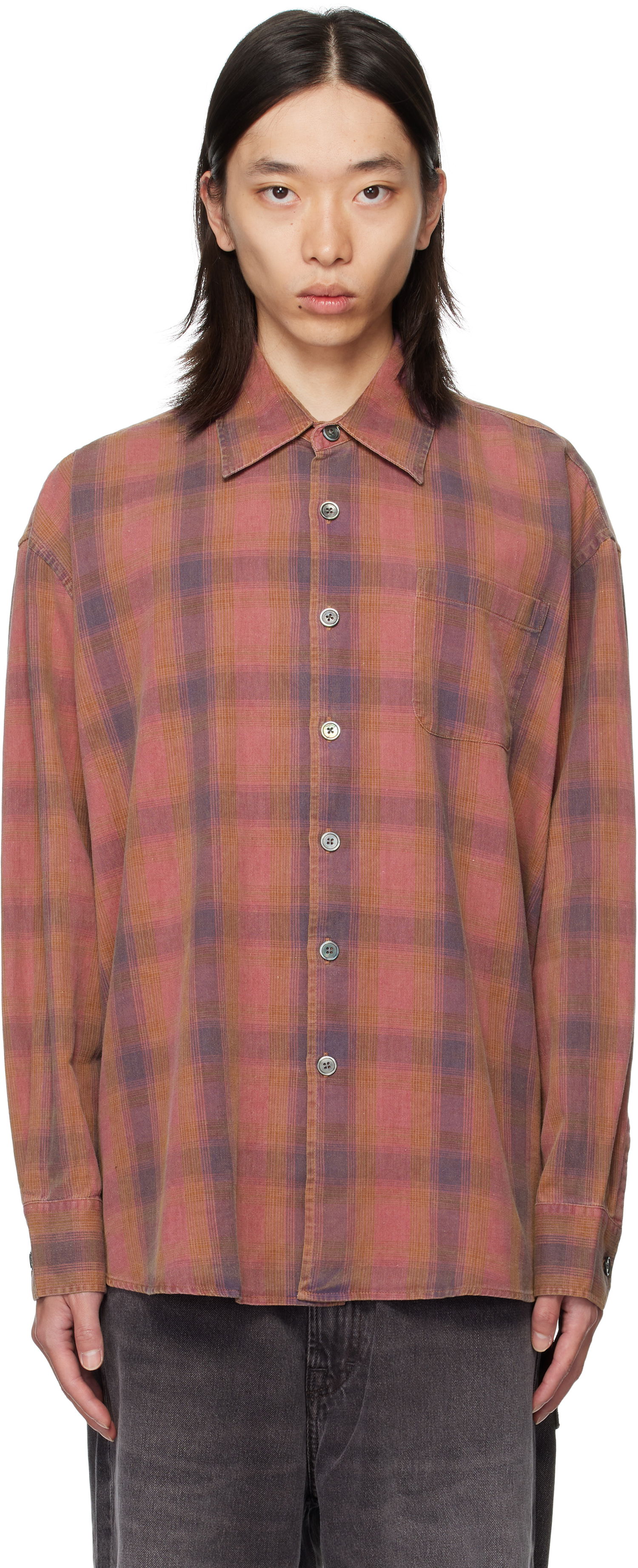 Риза OUR LEGACY Our Legacy Borrowed Plaid Shirt Розово | M4252BIDC, 0