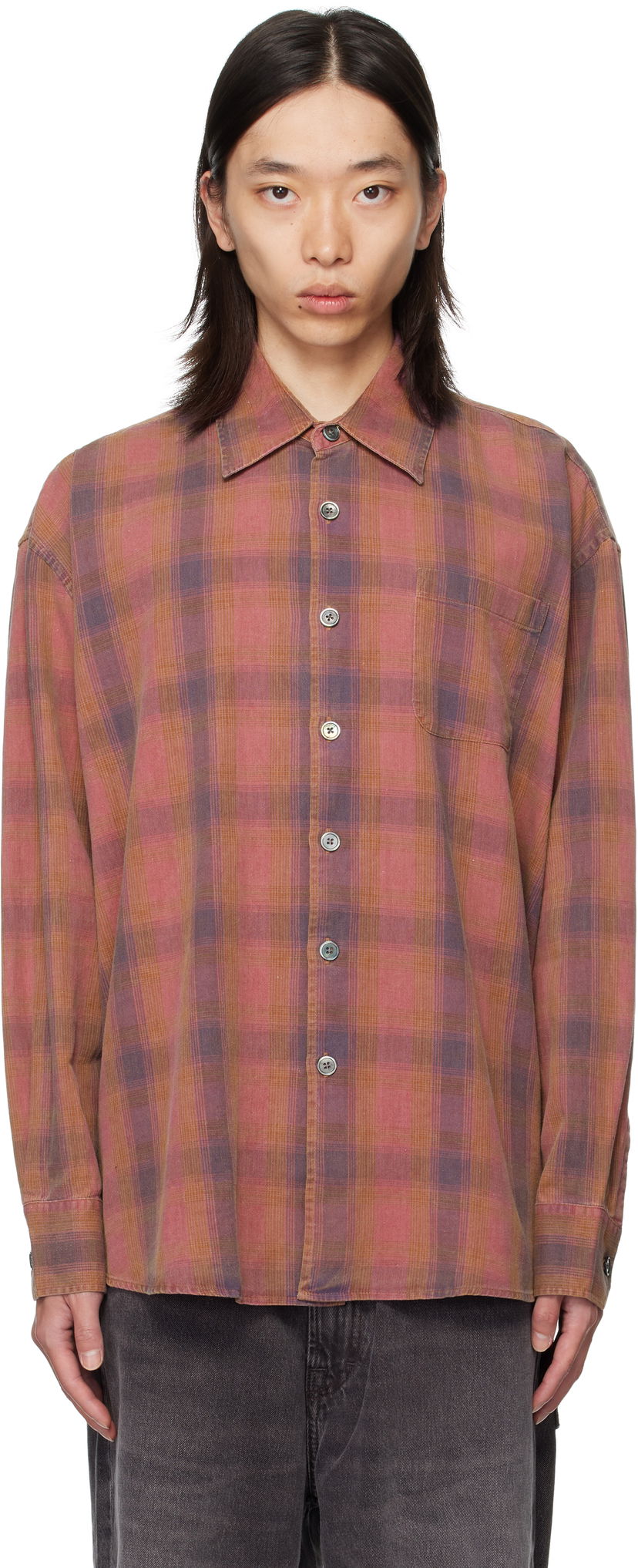 Риза OUR LEGACY Our Legacy Borrowed Plaid Shirt Розово | M4252BIDC