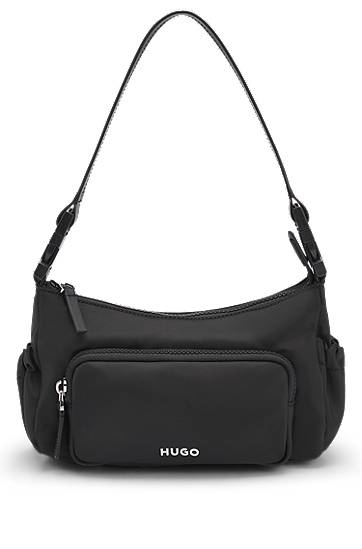 Чанта през рамо BOSS HUGO Smooth Twill Shoulder Bag with Interchangeable Strap Черно | 50547092