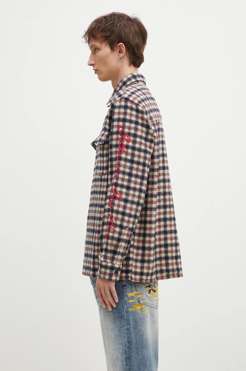 Риза BILLIONAIRE BOYS CLUB Men's Regular Fit Embroidered Checked Shirt Синьо | B24429, 1