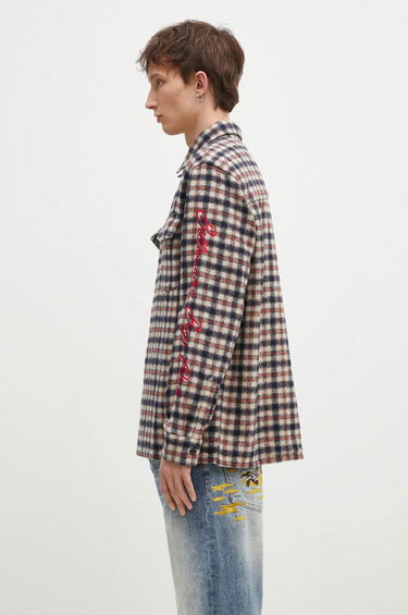 Риза BILLIONAIRE BOYS CLUB Men's Regular Fit Embroidered Checked Shirt Синьо | B24429, 1