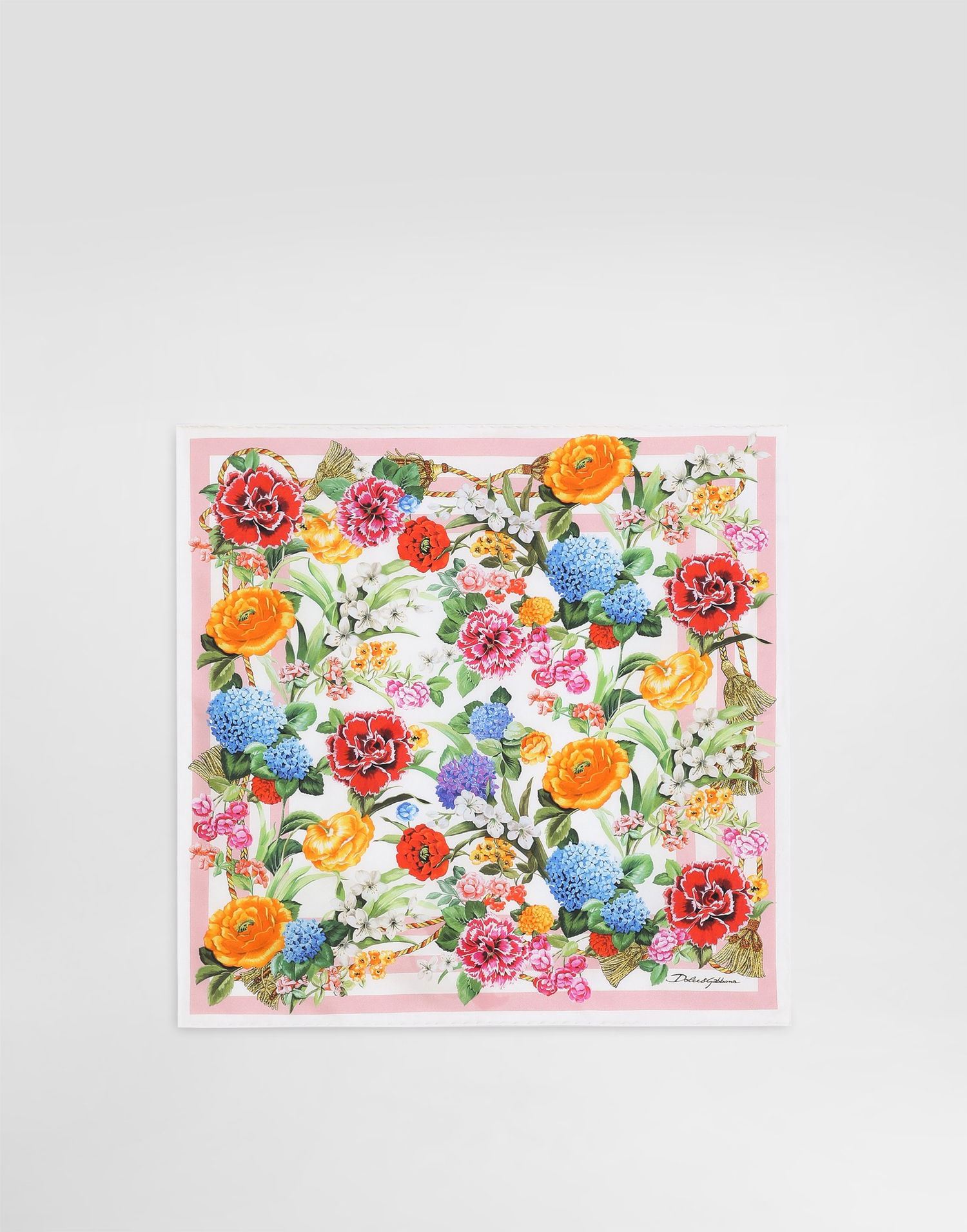 Шал Dolce & Gabbana Dolce & Gabbana Floral Print Silk Twill Square Scarf Многоцветен | FN093RGDCV8HD5KU, 0