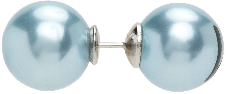 Обеци VETEMENTS VTMNTS Double Pearl V Earrings Синьо | VL12EA100N, 1