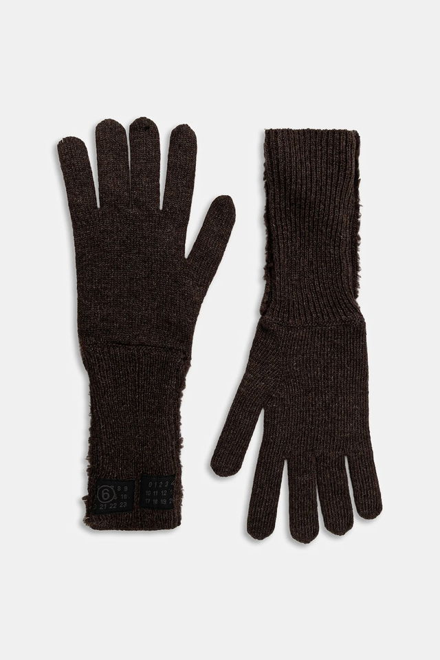 MM6 Maison Margiela Long Knitted Wool Blend Gloves