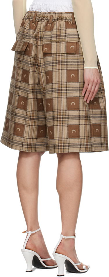Къси панталони Marine Serre Marine Serre Moon Checks Jacquard Shorts Кафяво | MSH010A CWOV0064, 2