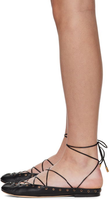 Кецове и обувки CHLOÉ Chloé 'Chloé' Ghillies Ballerina Flats Черно | CHC25U10BRI, 2