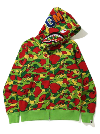 Суитчър BAPE Sta Camo Shark Full Zip Hoodie Зелено | 1H80-115-004
