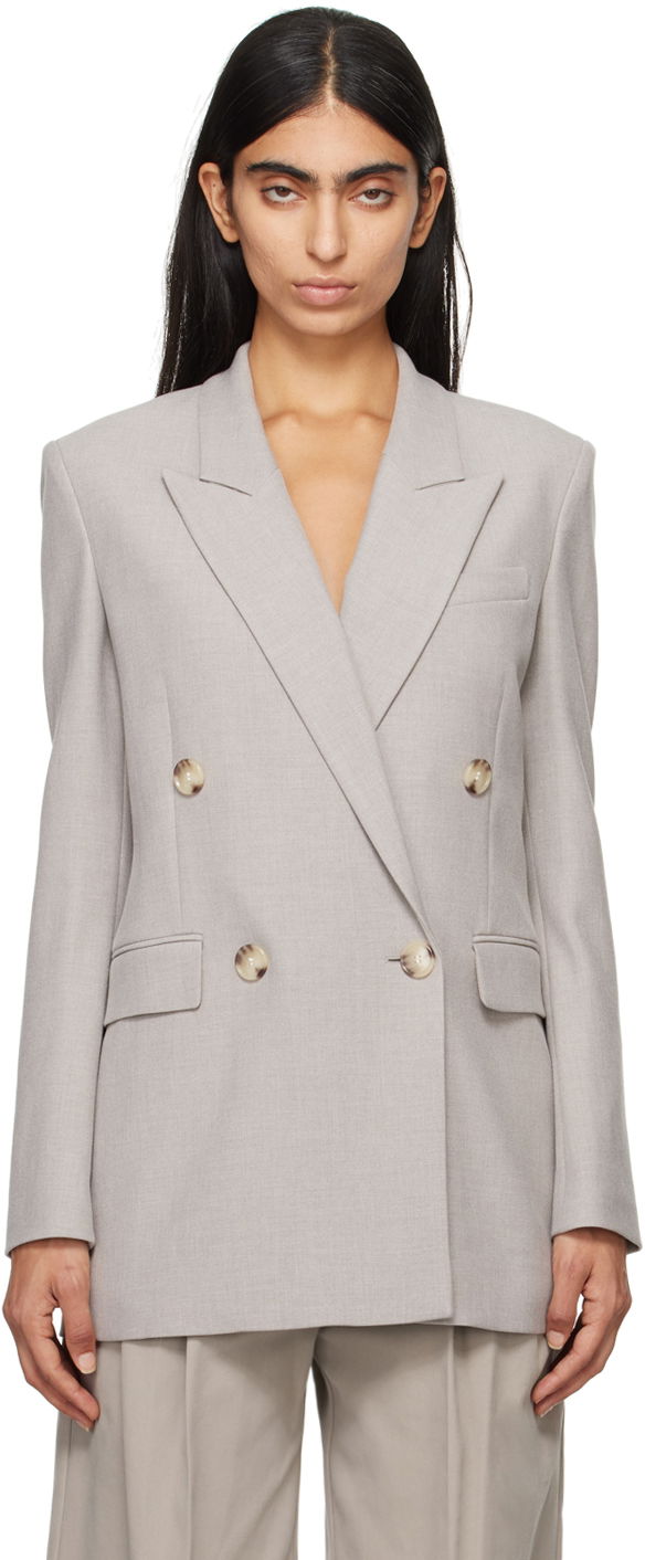 Яке BOSS Regular-Fit Double-Breasted Blazer Сиво | 50528696, 0