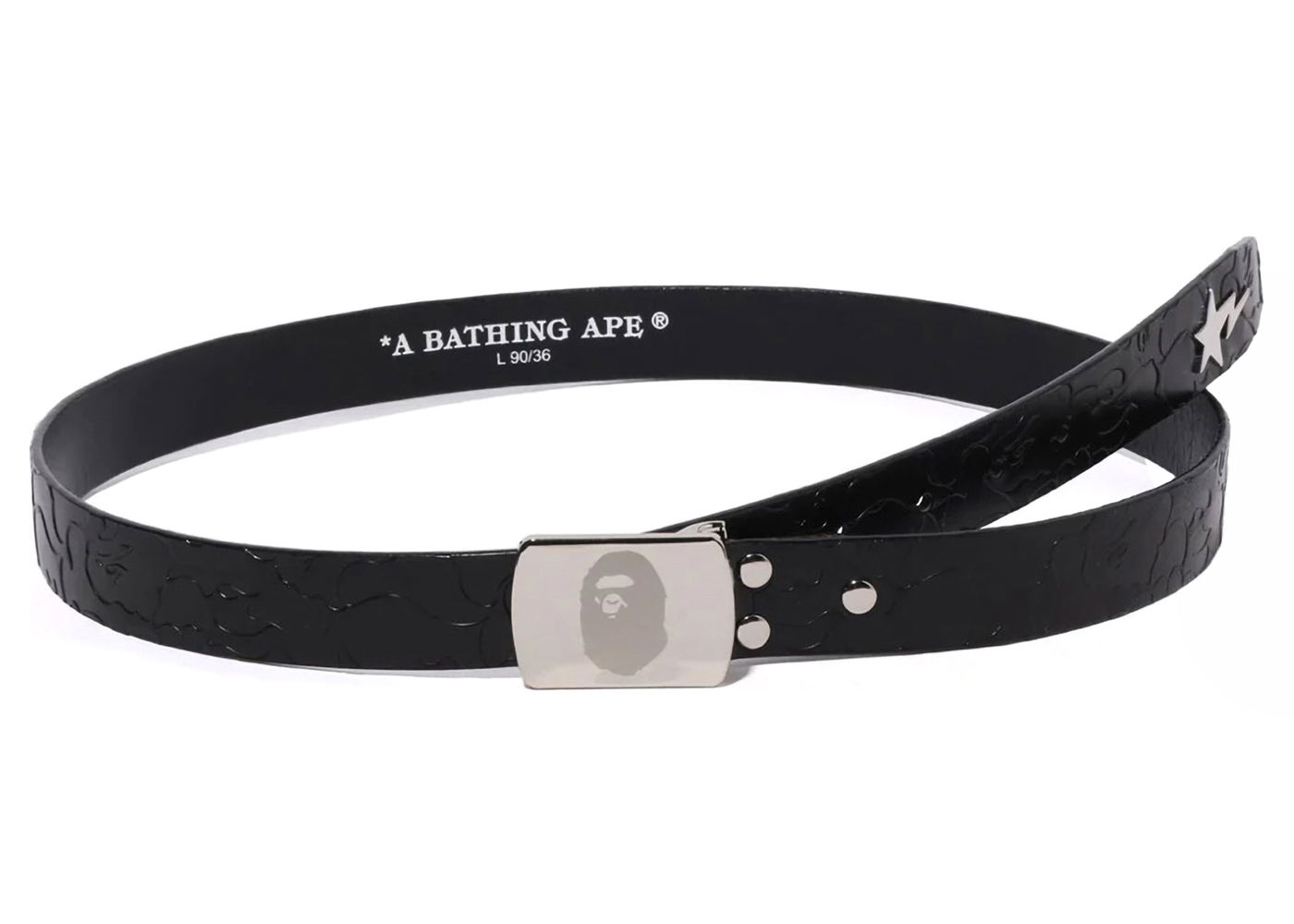 Колани BAPE BAPE Neon Camo Narrow Leather Belt Black Черно | 1K30-188-003, 0