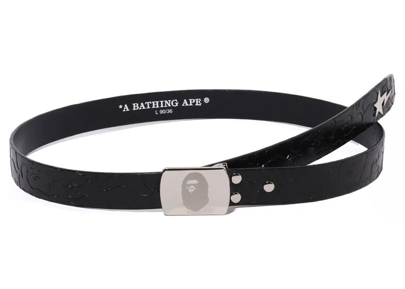 Колани BAPE BAPE Neon Camo Narrow Leather Belt Black Черно | 1K30-188-003