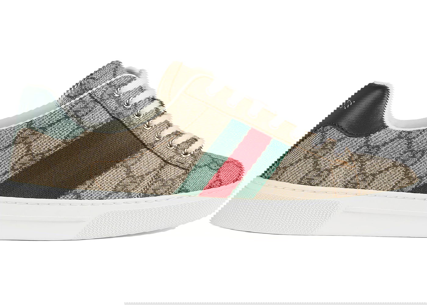 Кецове и обувки Gucci Ace GG Crystal Canvas Web Beige (Women's) Бежово | 760774 FACMZ 9746, 0