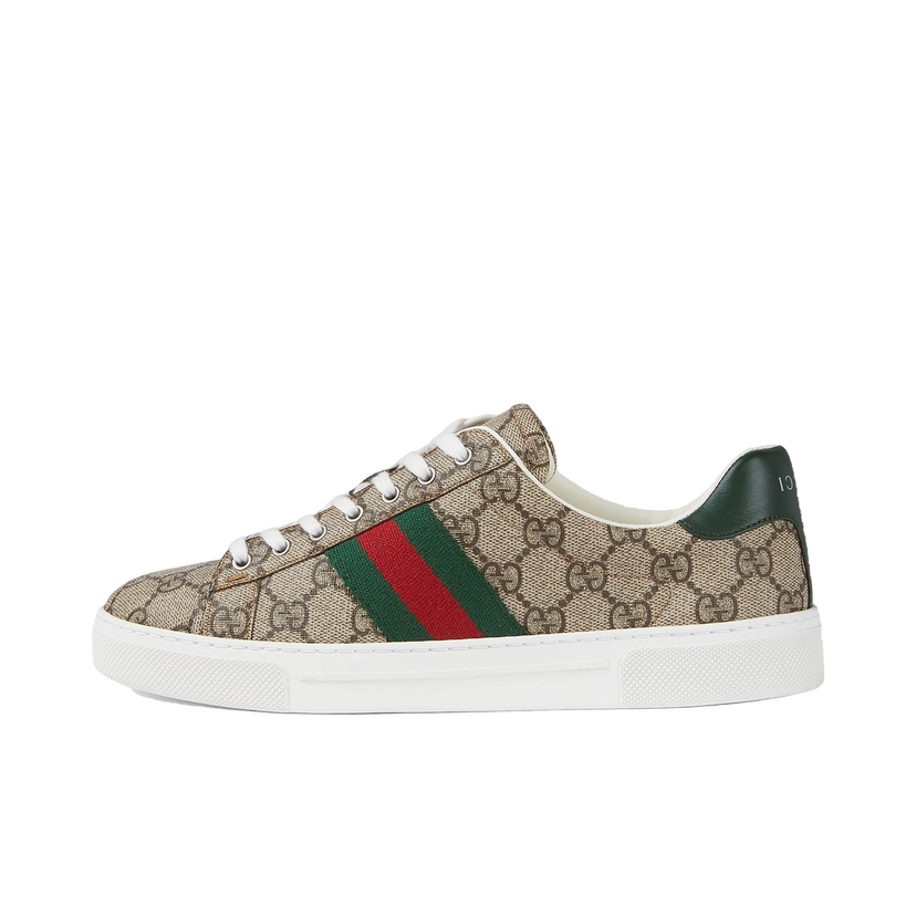 Кецове и обувки Gucci Ace GG Crystal Canvas Web Beige (Women's) Бежово | 760774 FACMZ 9746