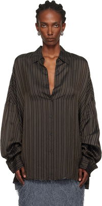 Dries Van Noten Striped Cupro Cocoon Shirt