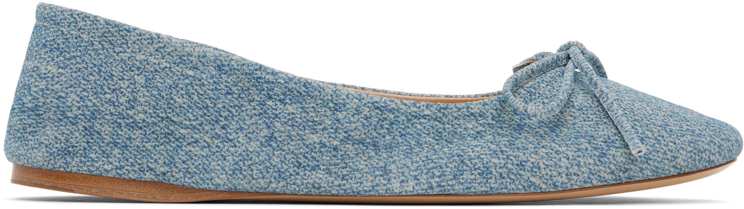Облекло JW Anderson JW Anderson Calf Suede Print Ballerina Flats Синьо | BL0031-LA0238, 0