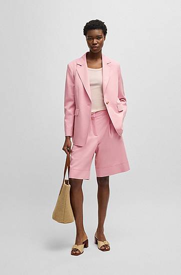 Къси панталони BOSS Pleated Shorts Розово | 50546217, 1