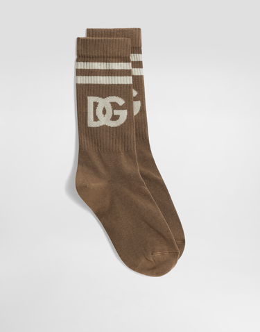 Чорапи Dolce & Gabbana Dolce & Gabbana Fine-Rib Cotton Socks With Logo Кафяво | GXS80TJFMLAM9225, 0