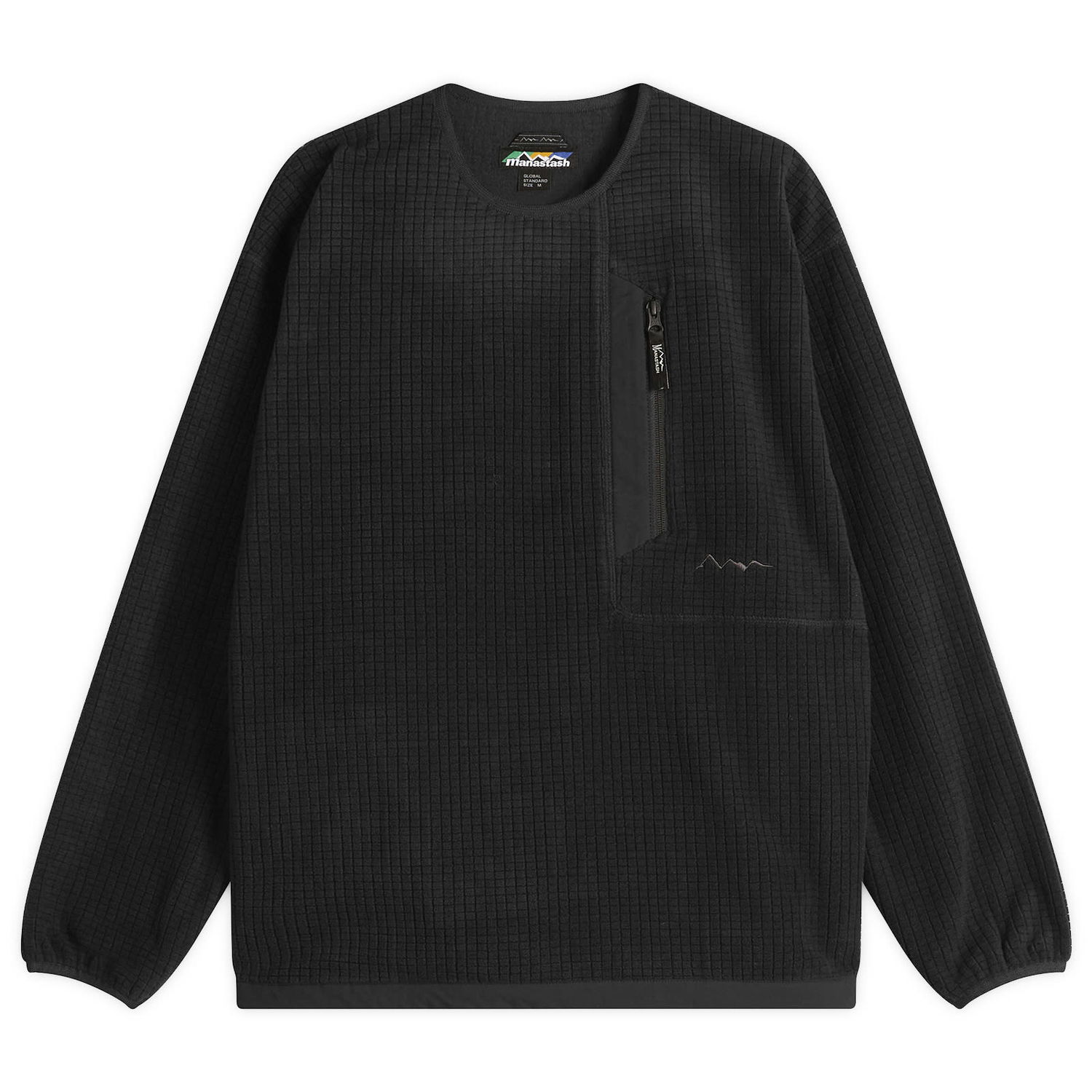 Суитчър Manastash Grid Fleece Crew Sweatshirt Черно | 7925230001-010, 0