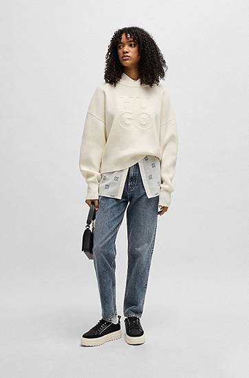 Дънки BOSS Tapered Mom Jeans Синьо | 50530317, 1