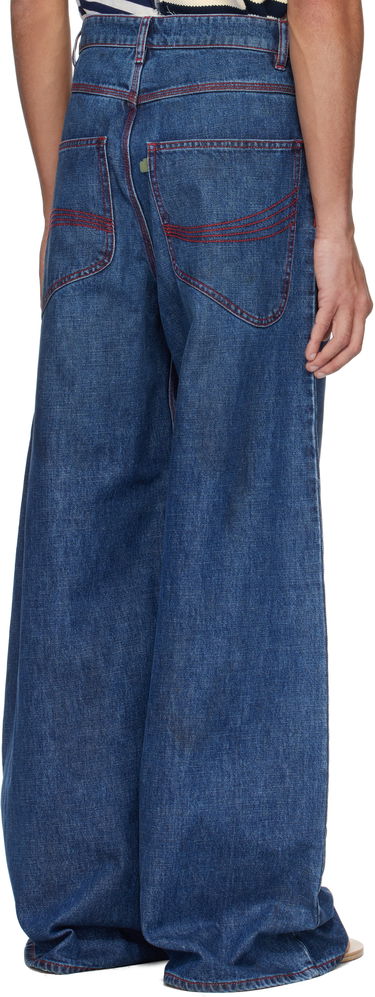 Дънки ERL ERL Baggy Indiana Distressed Jeans Синьо | ERL10P013, 2