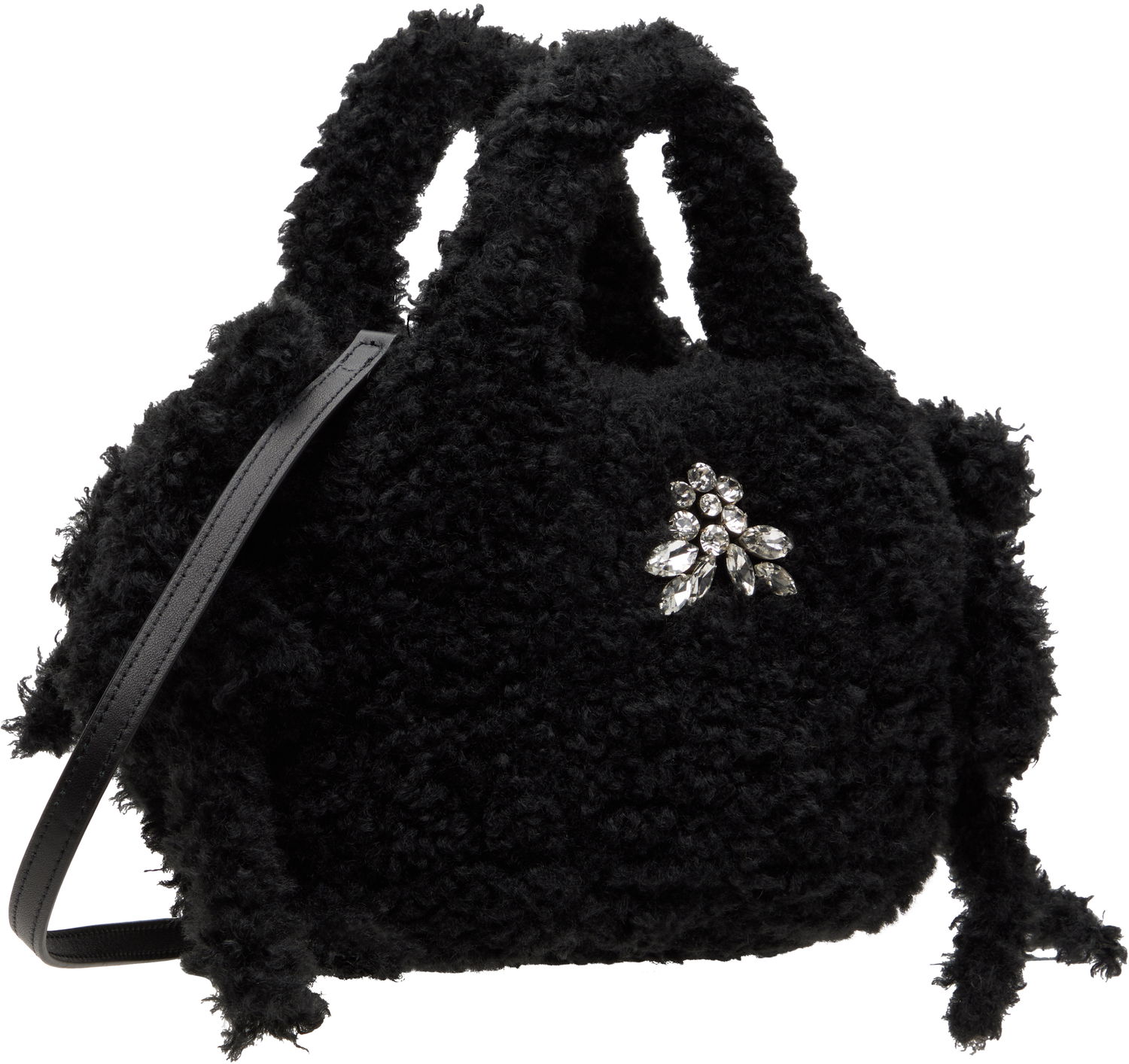 Дамска чанта Simone Rocha Simone Rocha Embellished Baby Egg Tote Черно | BAG174B 0793, 1