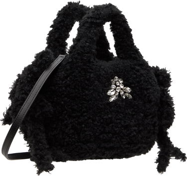 Дамска чанта Simone Rocha Simone Rocha Embellished Baby Egg Tote Черно | BAG174B 0793, 1