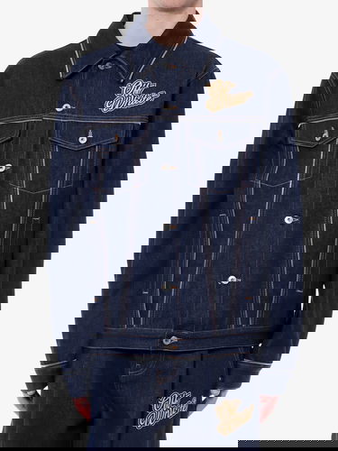 Яке Off-White JACKET - OFF WHITE Тъмно синьо | OMYE092S24DEN0014522, 2