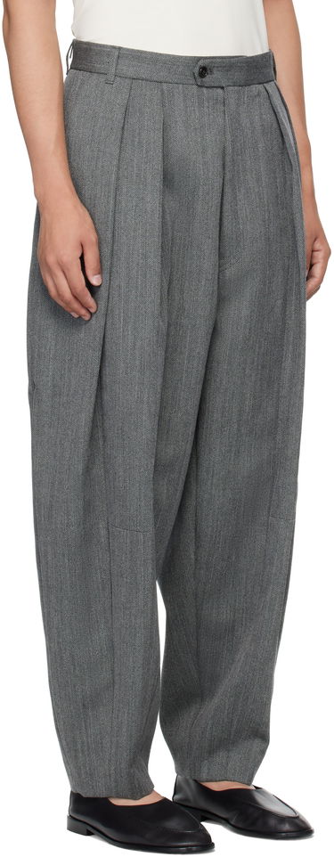 Панталони HED MAYNER Hed Mayner Pleated Wide-Leg Wool Trousers Сиво | HMMB30042A-HB103, 1