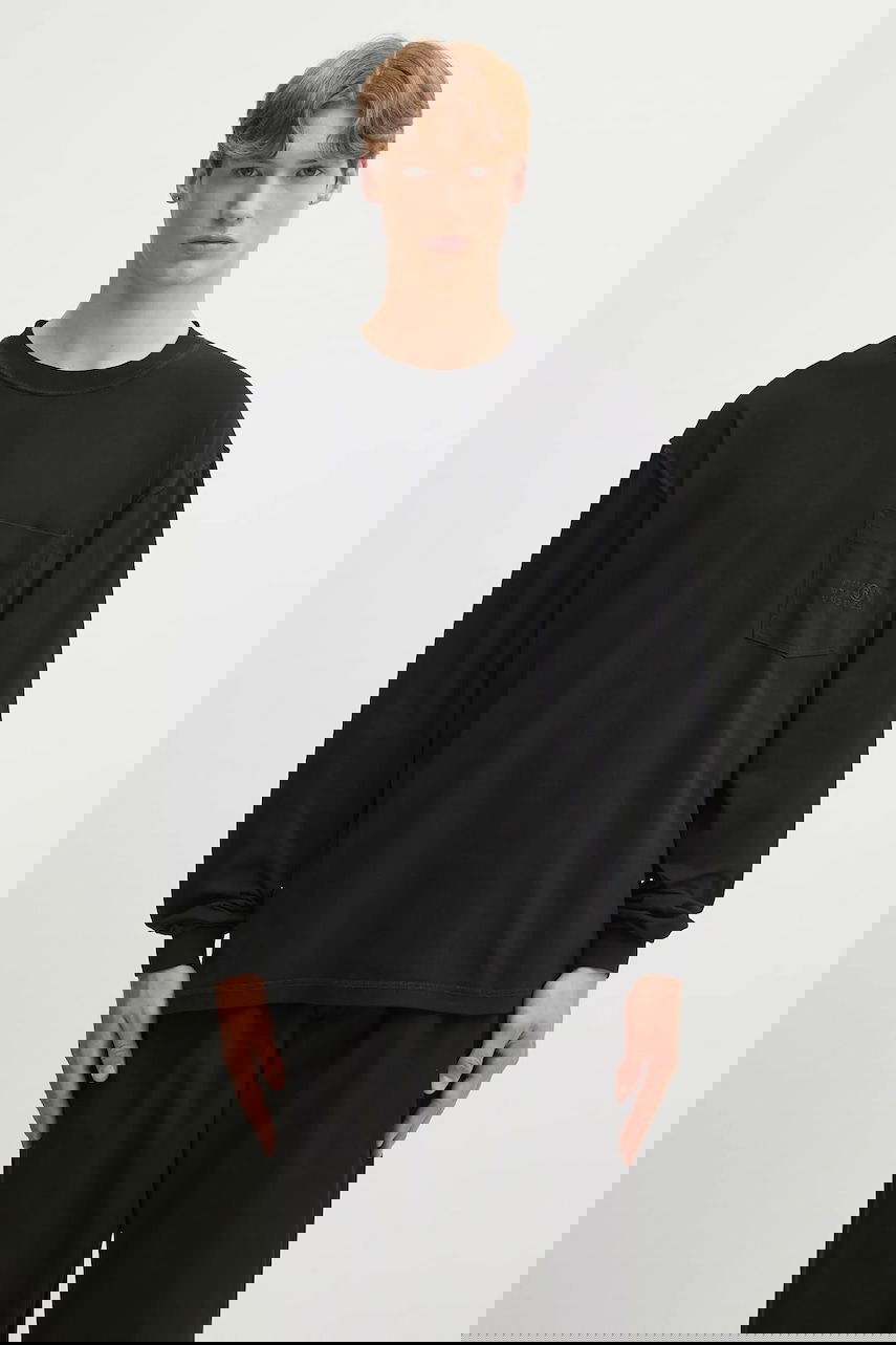 Тениска Maison Margiela MM6 Maison Margiela Long Sleeve T-Shirt with Pocket Черно | SH0NH0016.M20050.900, 0
