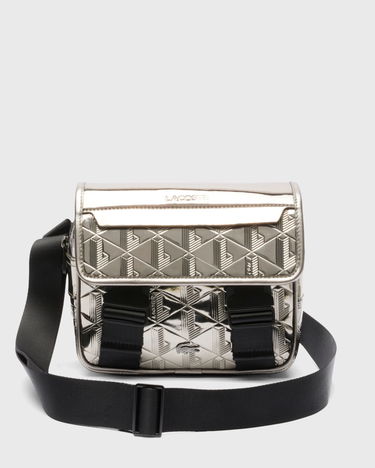 Чанта през рамо Lacoste Metallic Embossed Geometric Messenger Bag Металик | NU4962BG-Q83, 0
