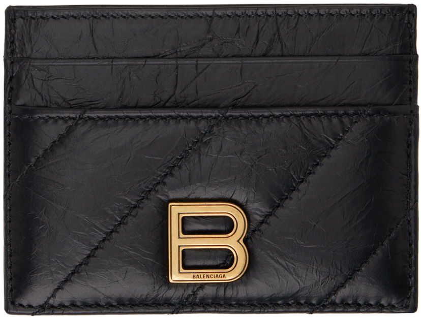 Портфейл Balenciaga Crush Quilted Card Holder Черно | 766467 210J1