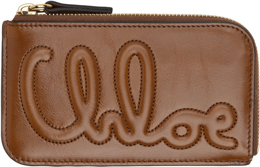 Портфейл CHLOÉ Small Purse Card Holder Кафяво | CHC24WP449O16